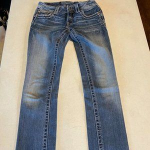 Miss Me Beaded Distressed Signature Ankle Skinny Size 25 Rodeo Cowgirl Festival